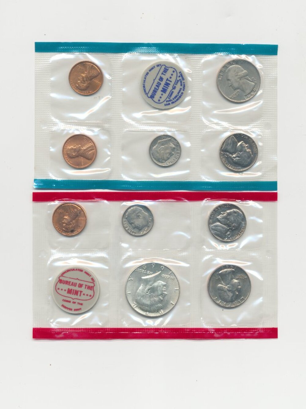 1969 US Mint Uncirculated 10 Coin Set Complete